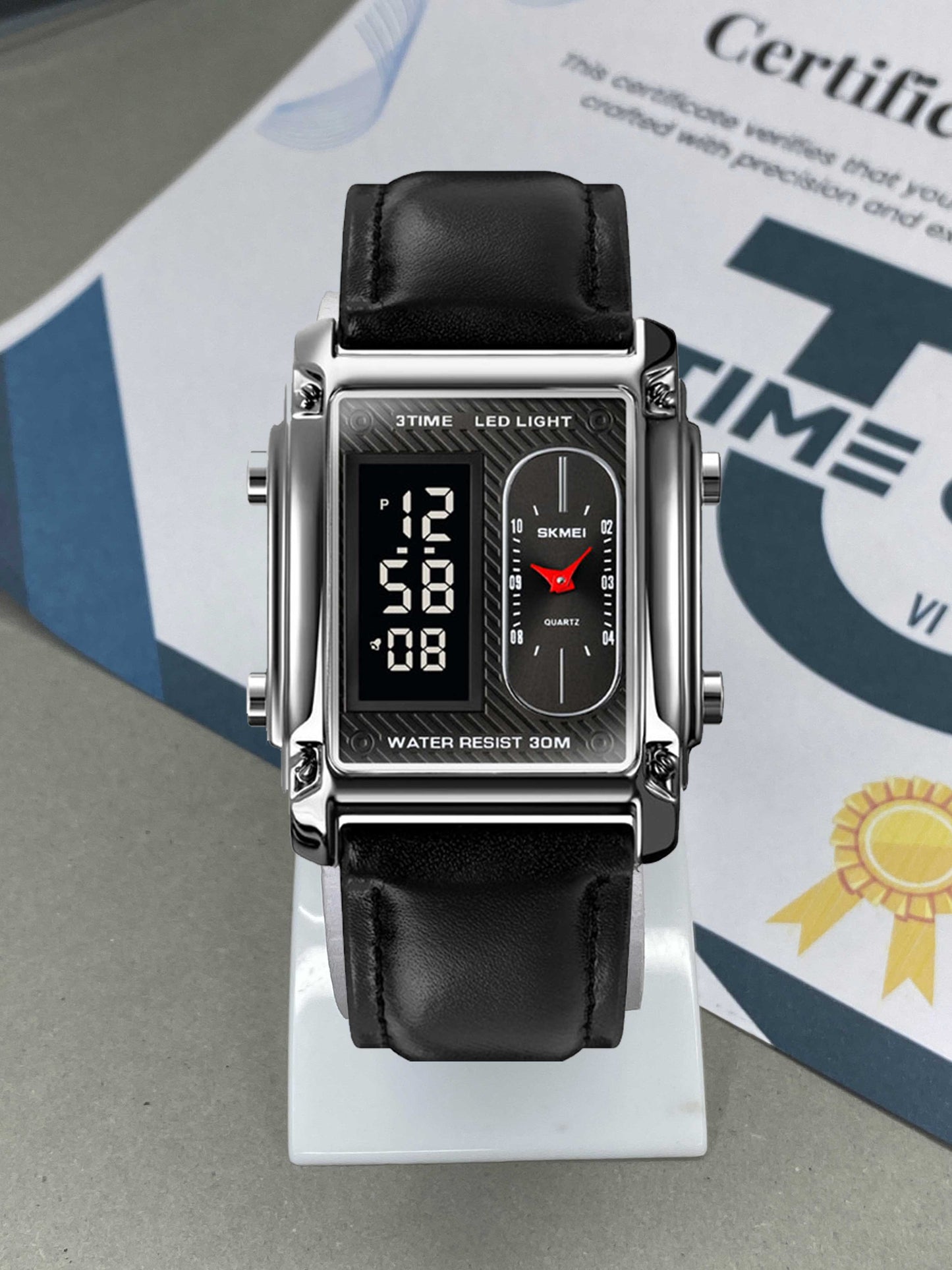 SKMEI 1868 Analog & Digital Leather Straps Watch