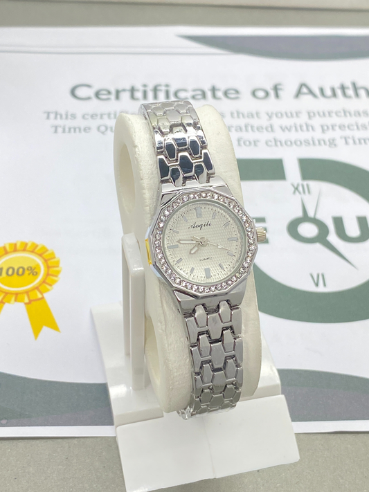 AOQILI Octagonal Dial Ladies Luxury Stainless Steel Watch