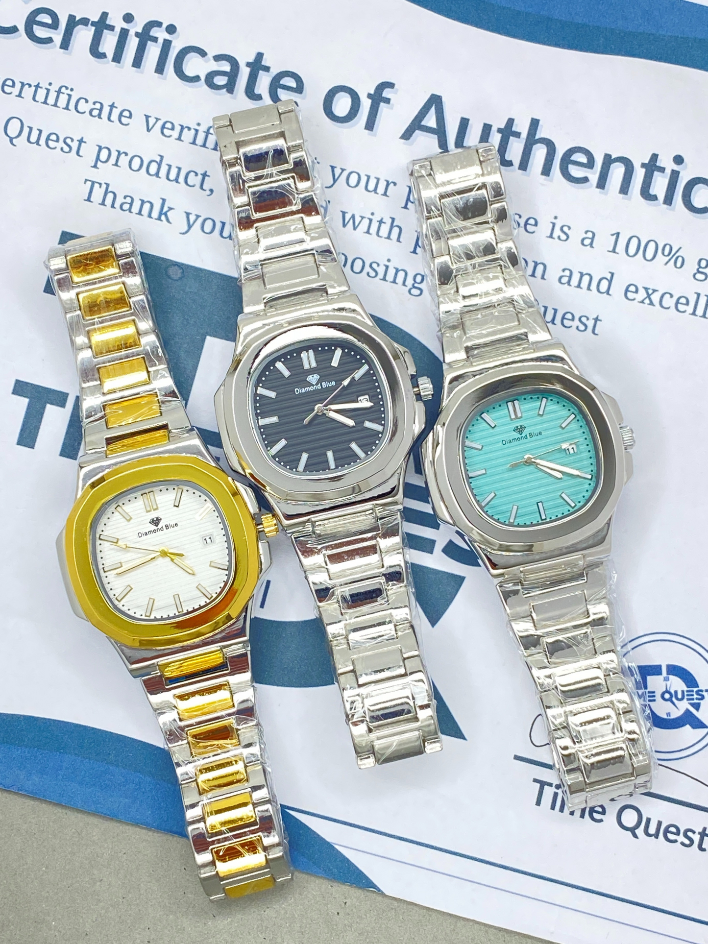 DIAMOND BLUE Classic Stainless Steel Analog Chain Watch for Men