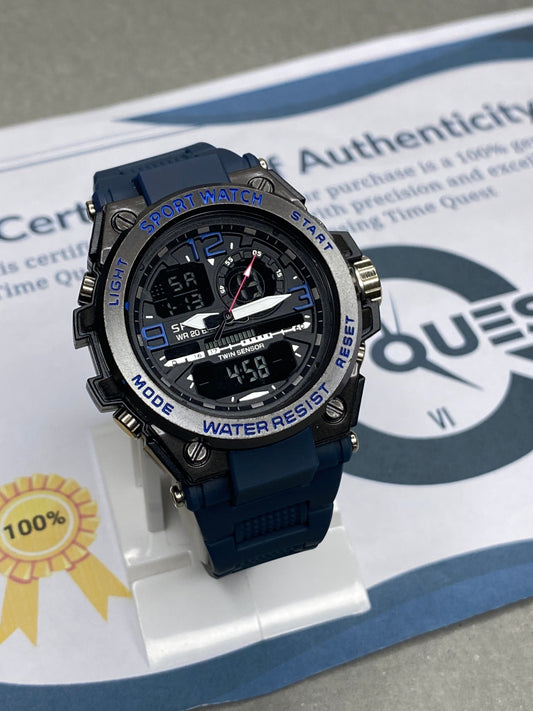 Dual Time Analog & Digital Sports Watch For Men