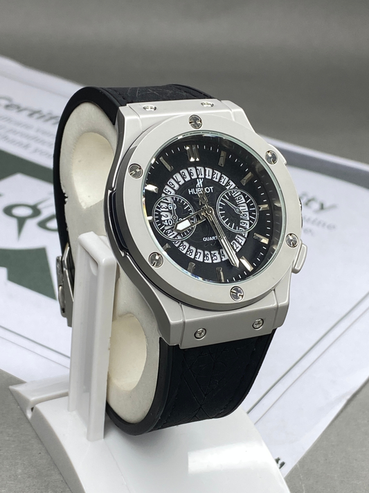 HUB Geneve Men’s Analog Strap Watch with Date Display and Master Lock