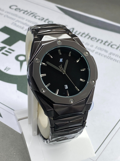 Hublot Geneve Chain Watch For Men With Date Display and Butterfly Lock