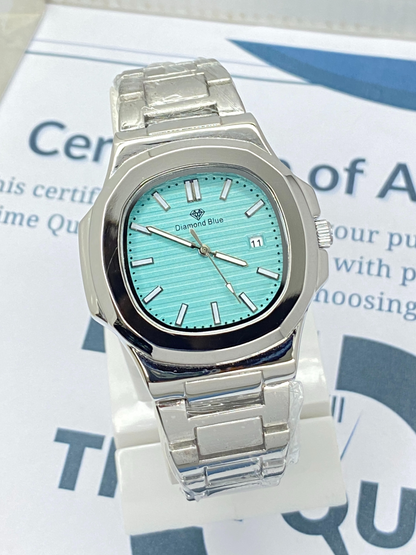 DIAMOND BLUE Classic Stainless Steel Analog Chain Watch for Men