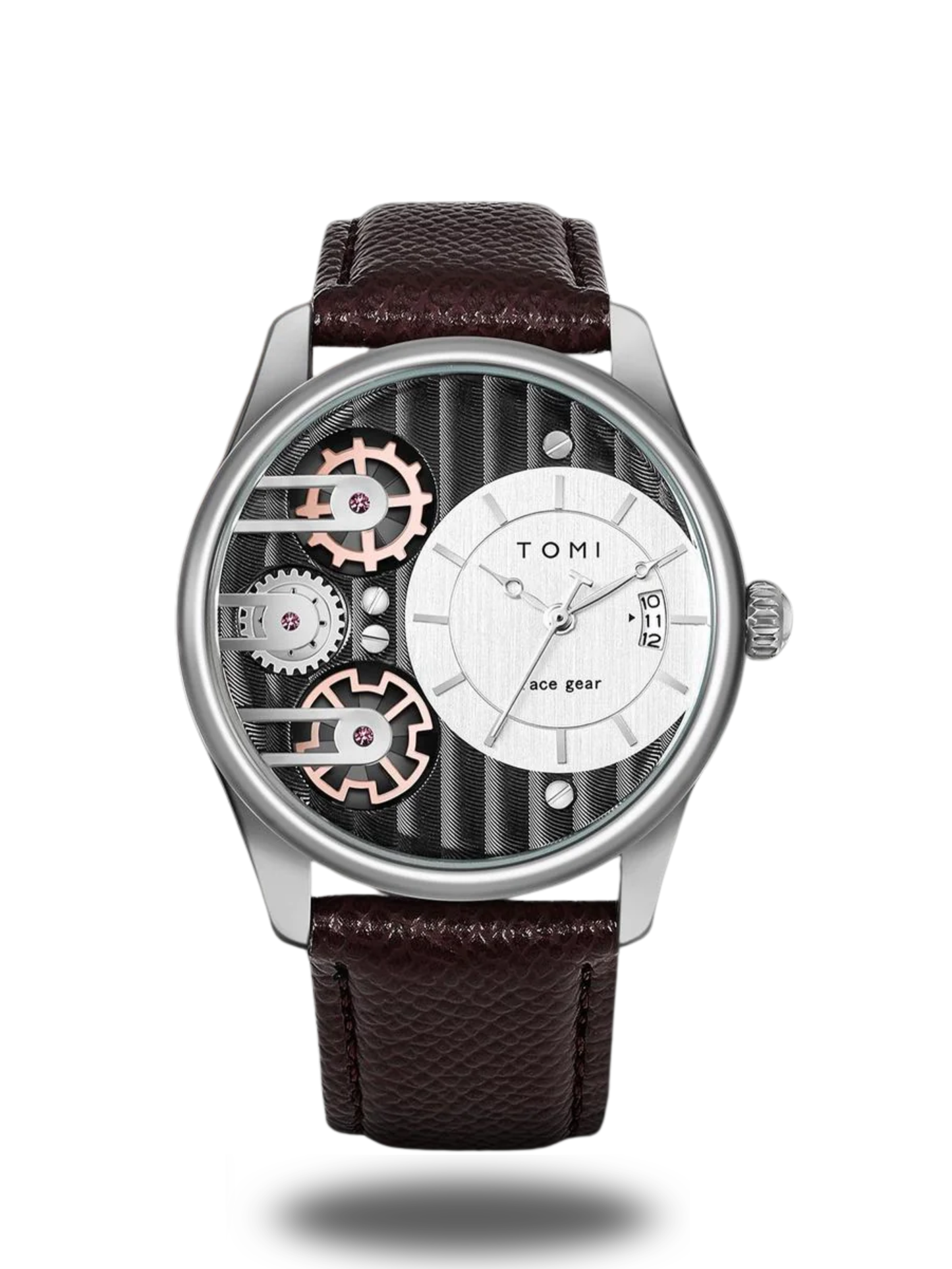 TOMI T-106 Analog Display Face Gear Dual Strap Watch For Men