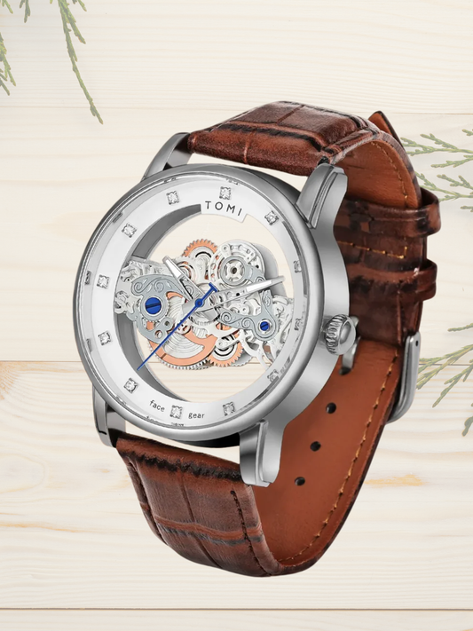 TOMI T-102 Face Gear Analog Display Dual Strap Watch