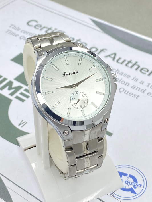 FALEDA Down Second Men's Round Dial Analog Stainless Steel Chain Watch
