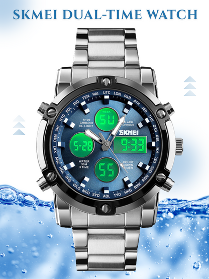 SKMEI 1389 Dual Display (Analog & Digital) Chain Watch For Men