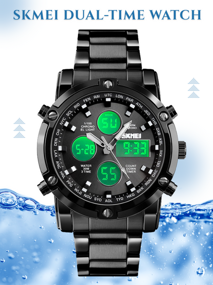 SKMEI 1389 Dual Display (Analog & Digital) Chain Watch For Men
