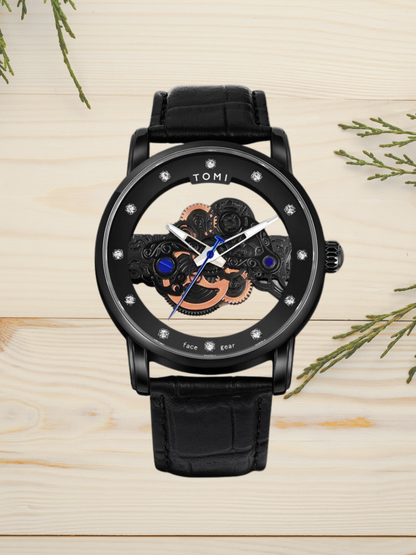 TOMI T-102 Face Gear Analog Display Dual Strap Watch