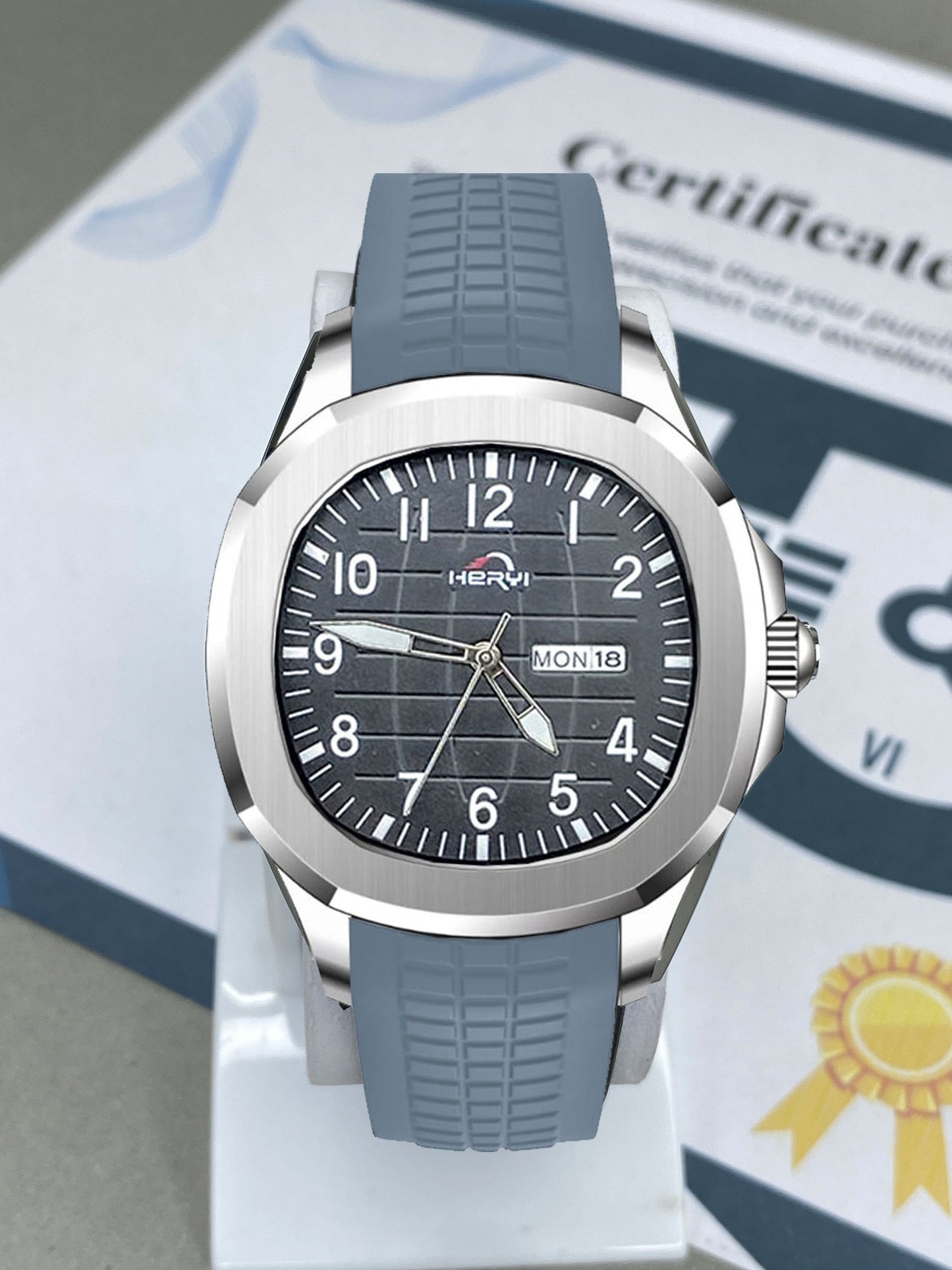 Heyri - Date & Day Silicone Strap Watch