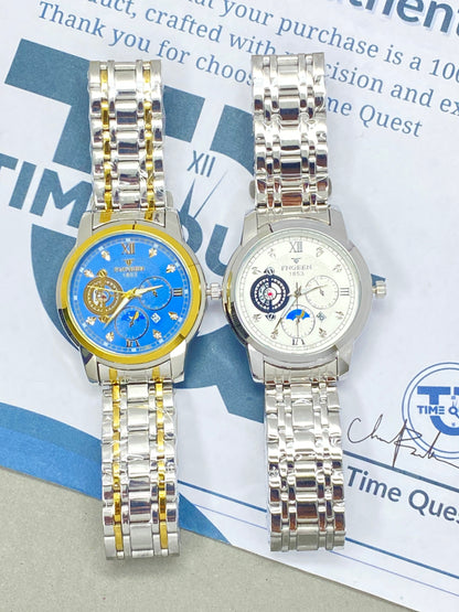 FNGEEN 1853 Analog Time Men's Stainless steel Chain Watch With Date Display