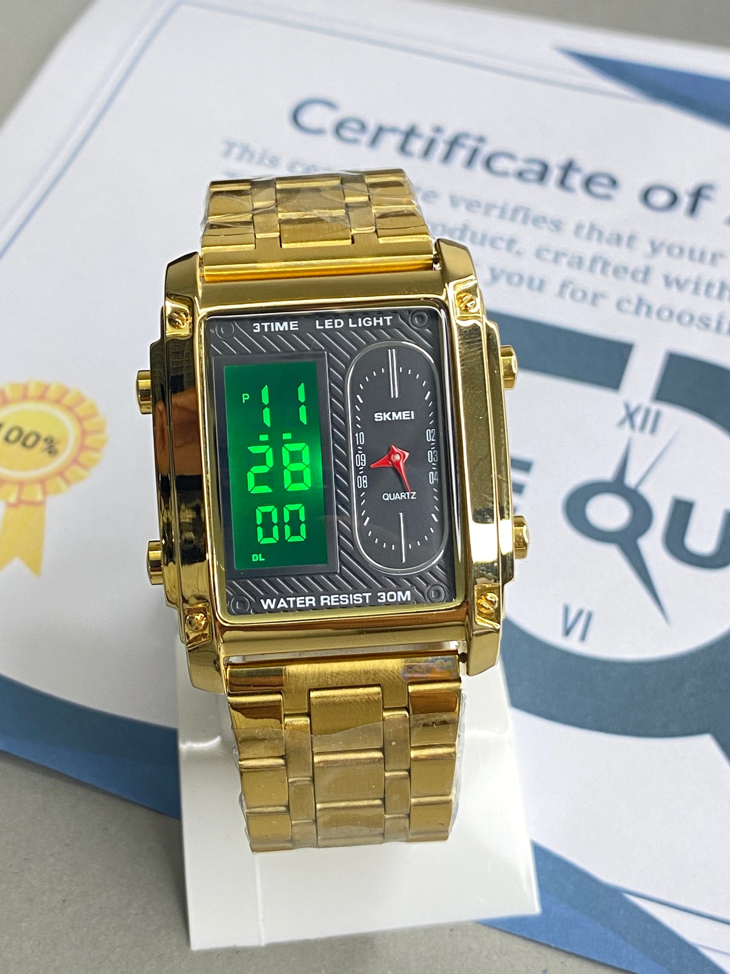 SKMEI 1868 Dual Time Chain Watch For Men