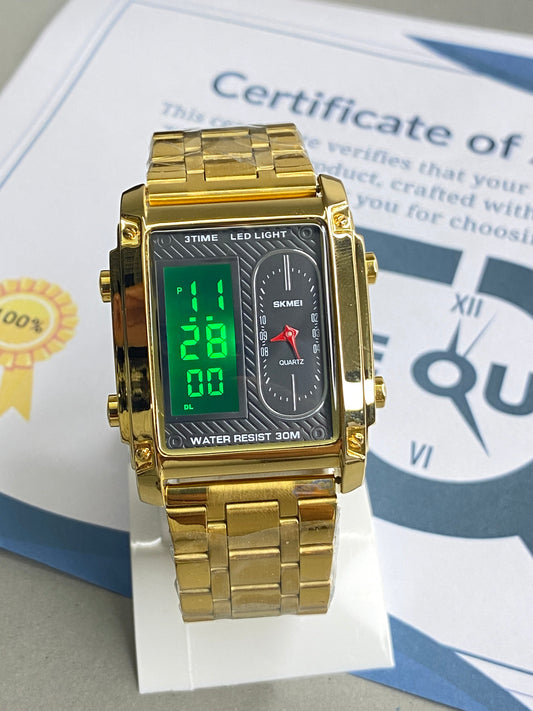 SKMEI 1868 Dual Time Chain Watch For Men