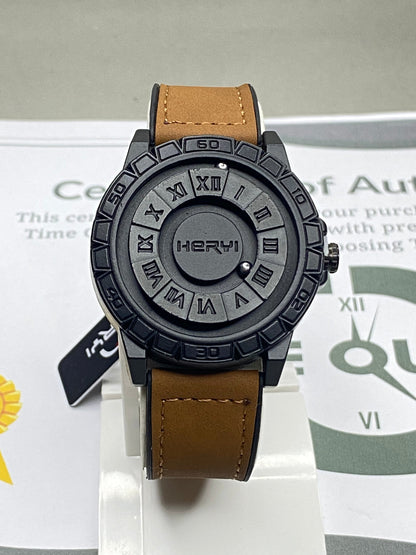 HERYI Revolutionary Bearing Watch With Metallic Dial Magnetic Lock & Silicone Straps