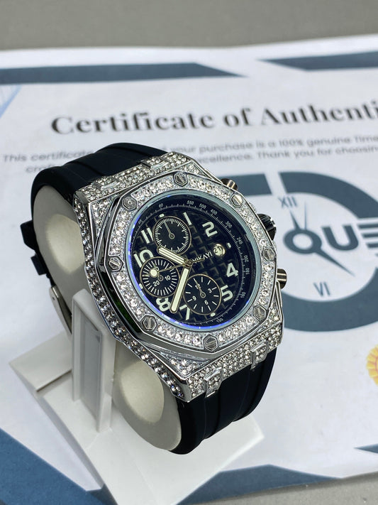 Yikai Diamond-Cut Iced Out Luxury Watch For Men