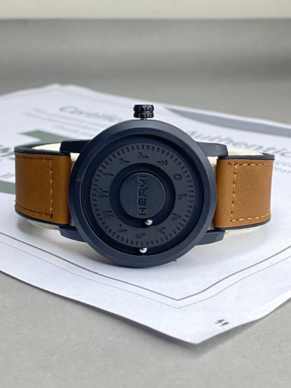 HERYI Revolutionary Bearing Watch for Men – Metallic Dial & Magnetic Lock Silicone Straps