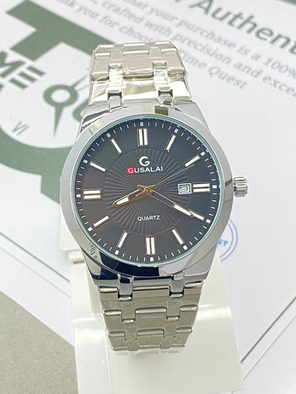 Gusalai Chain Watch for Men – Date Display & Premium Butterfly Lock