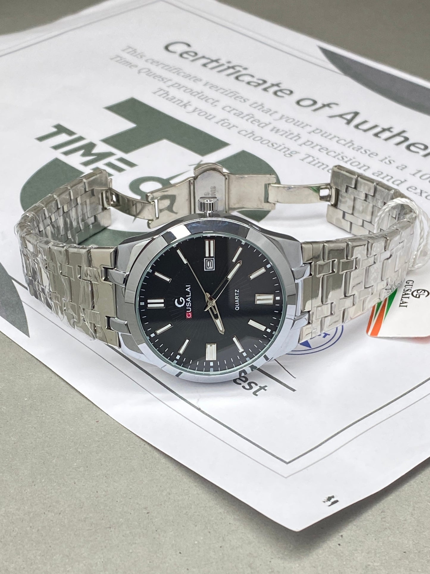 Gusalai Chain Watch for Men – Date Display & Premium Butterfly Lock