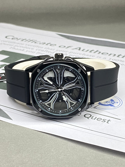 Kegio Premium Straps Watch – Spinning Wheel Display with Silicone Band