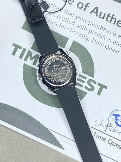 Kegio Premium Straps Watch – Spinning Wheel Display with Silicone Band