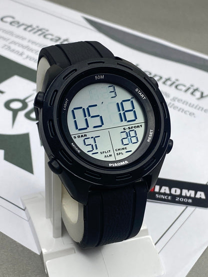 PIAOMA Multi Functional Sports Watch With Round Dial and Digital Display