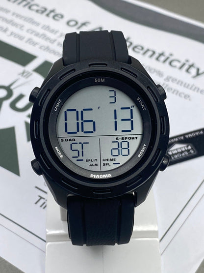 PIAOMA Multi Functional Sports Watch With Round Dial and Digital Display