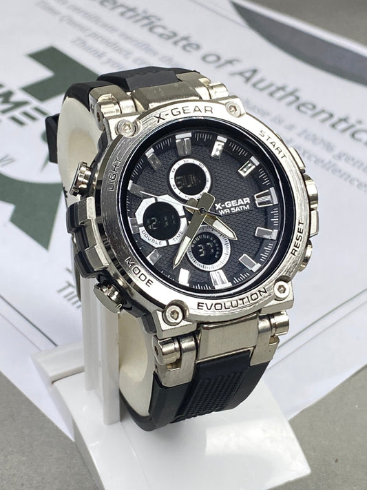 X GEAR-3897 Dual Time (Analog & Digital) Round Dial Sports Watch for Men