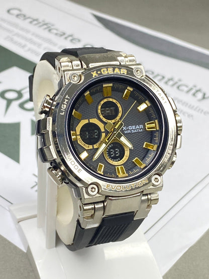 X GEAR-3897 Dual Time (Analog & Digital) Round Dial Sports Watch for Men