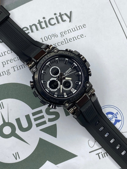 X GEAR-3897 Dual Time Round Display Sports Watch for Men