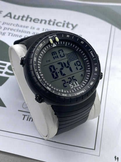 Men's Digital Display Round Dial Rotatable Bezel Multifunctional Sports Watch
