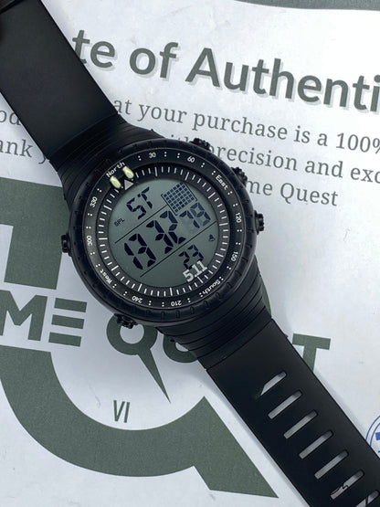 Men's Digital Display Round Dial Rotatable Bezel Multifunctional Sports Watch