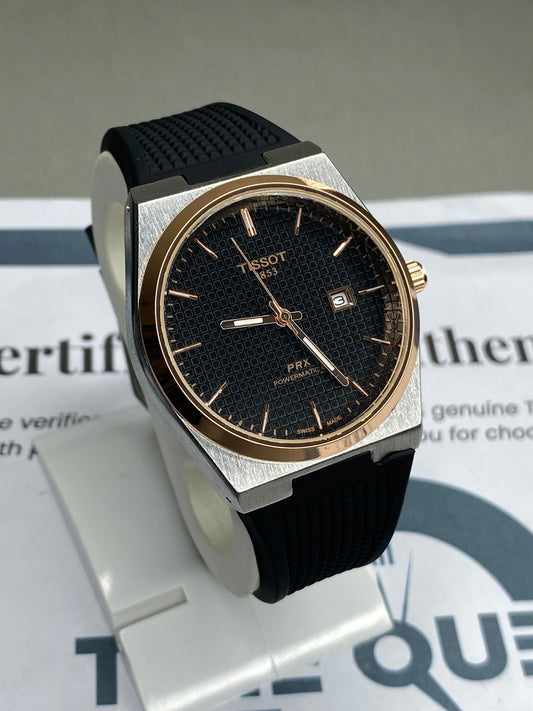 Tis-1853 PRX Luxury Stainless Steel & Silicone Straps Watch For Men