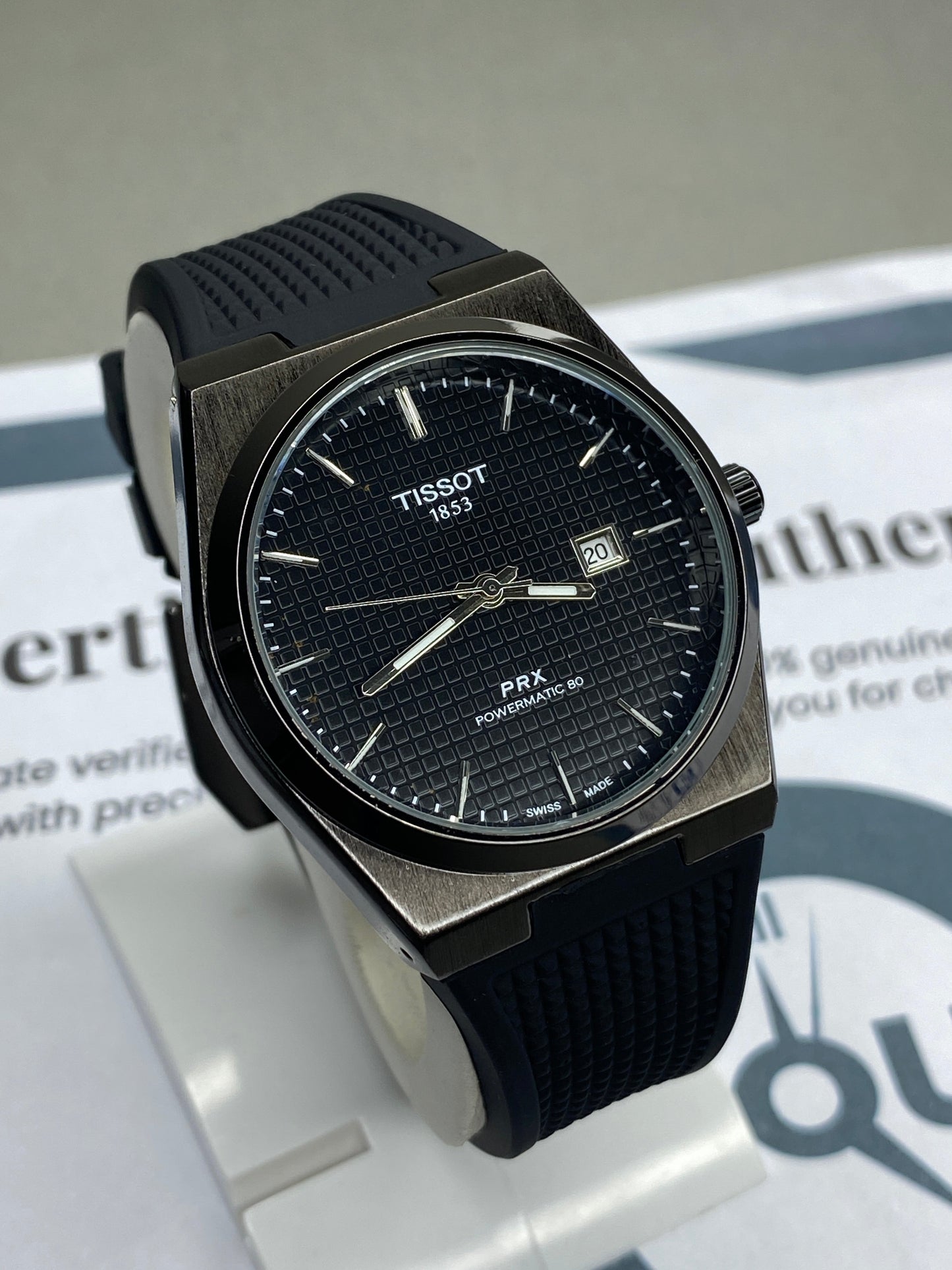 Tis-1853 PRX Luxury Stainless Steel & Silicone Straps Watch For Men