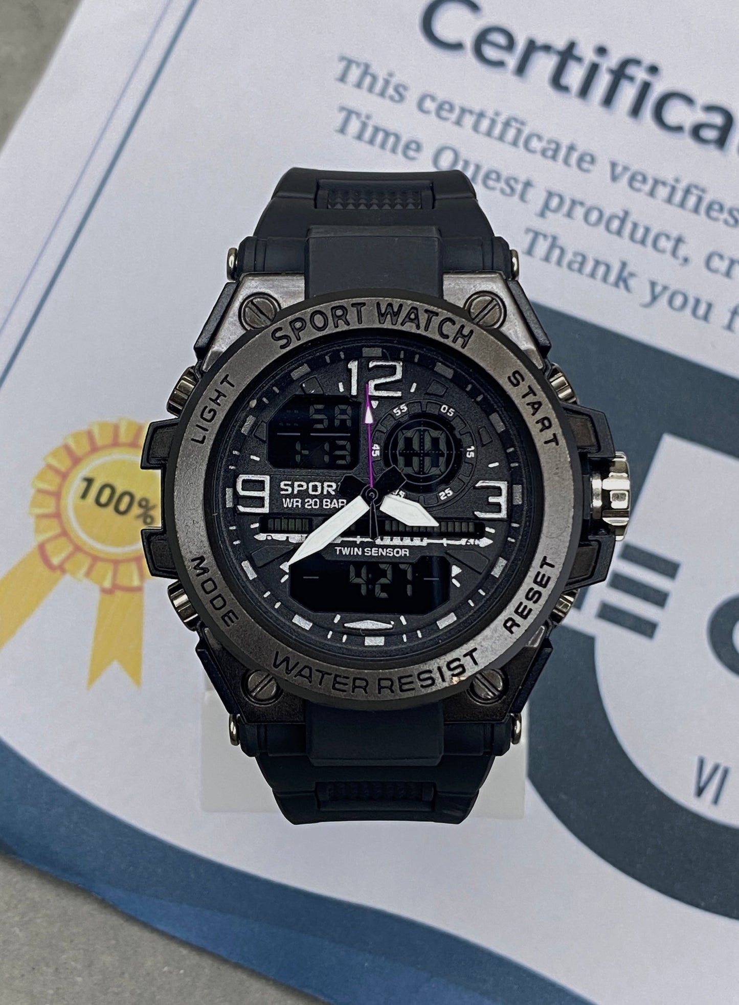 Dual Time Analog & Digital Sports Watch For Men