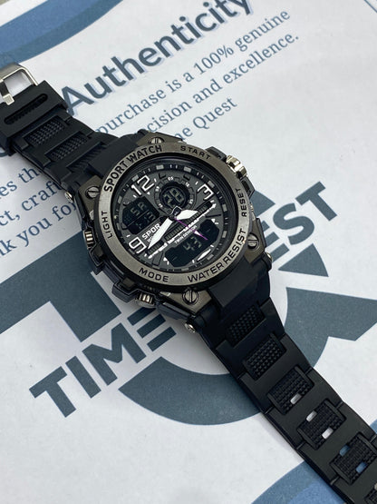Dual Time Analog & Digital Sports Watch For Men