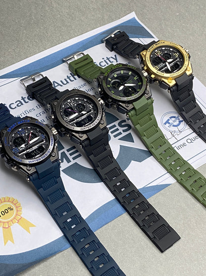 Dual Time Analog & Digital Sports Watch For Men