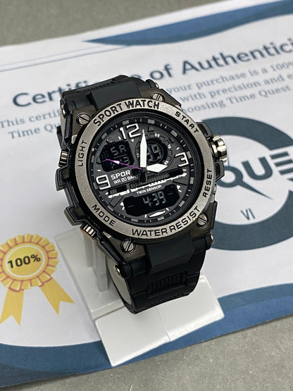 Dual Time Analog & Digital Sports Watch For Men