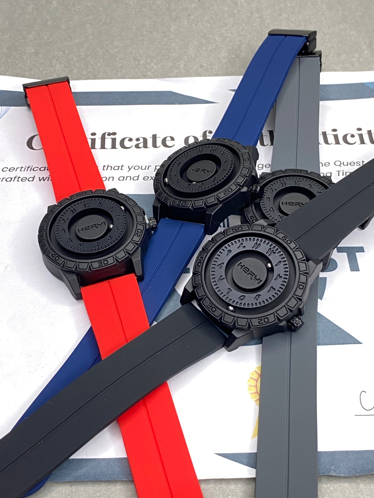 HERYI Revolutionary Bearing Watch With Magnetic Lock & Silicone Rubber Straps