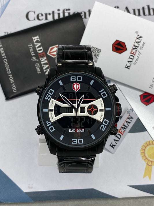 KADEMAN-K6171 Analog & Digital Time Stainless Steel Made Watch For Men