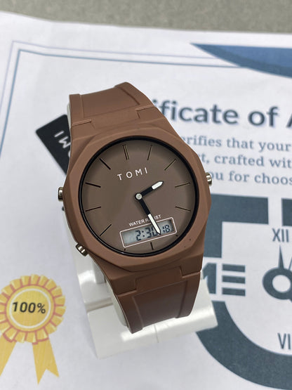 Tomi T-238 Dual Time ( Analog & Digital ) Watch for Men