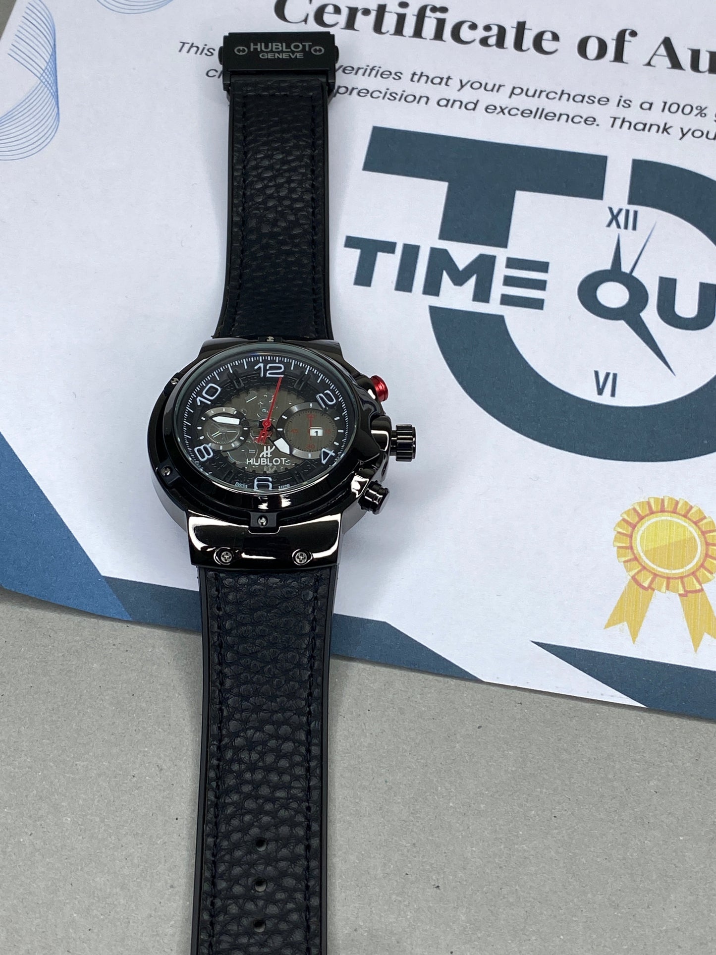 Hub Gevene Master Lock Leather Strap watch
