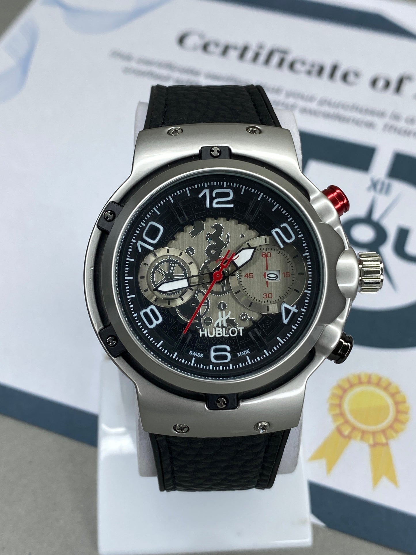 Hub Gevene Master Lock Leather Strap watch