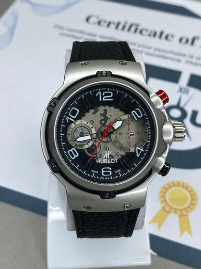 Hub Gevene Master Lock Leather Strap watch