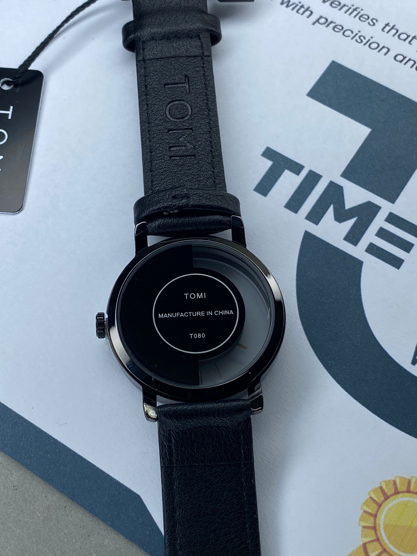 Tomi T-080 Transparent Design Leather Strap Watch