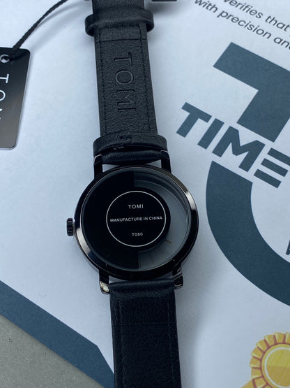 Tomi T-080 Transparent Design Leather Strap Watch