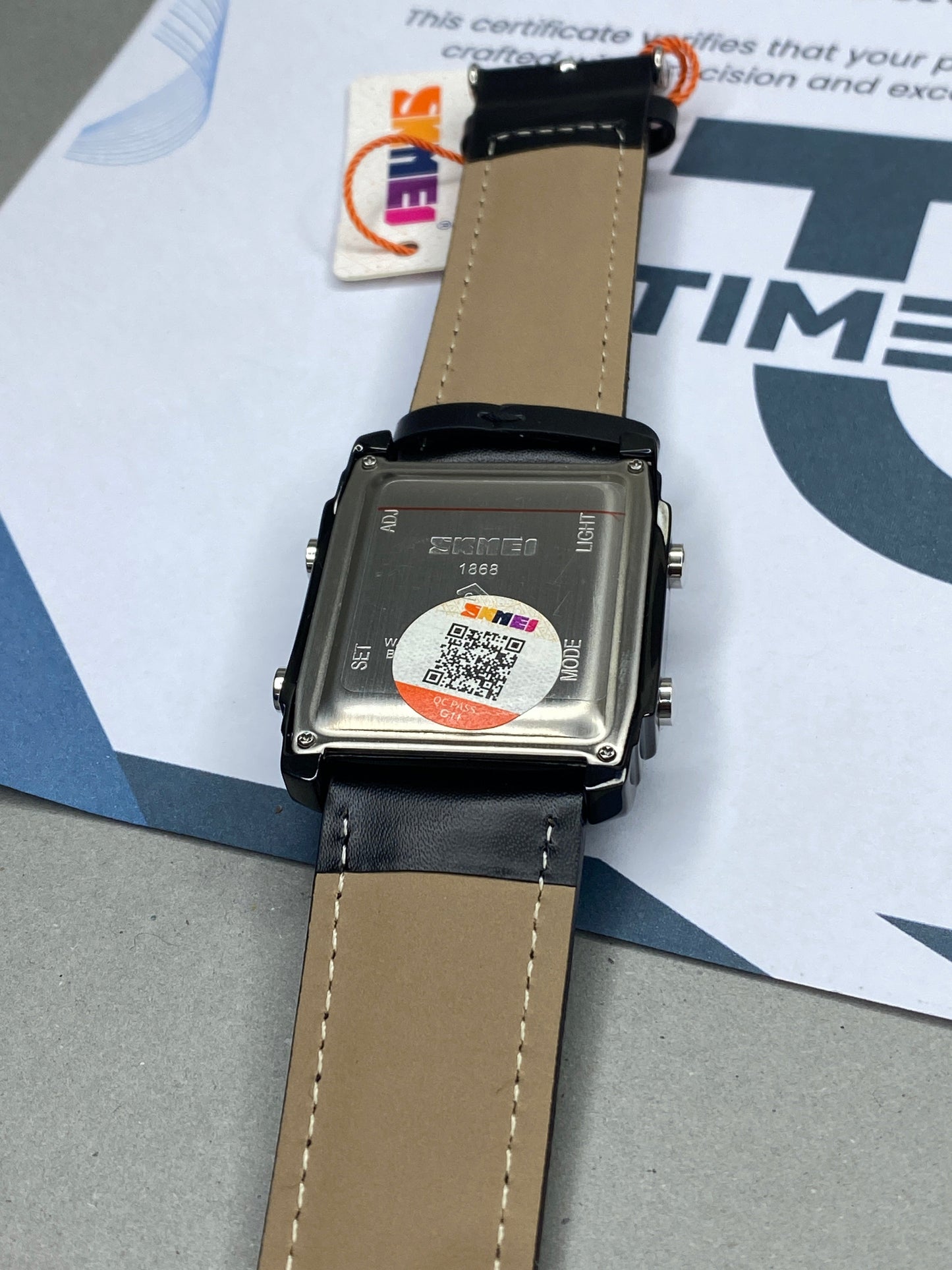 SKMEI 1868 Analog & Digital Leather Straps Watch