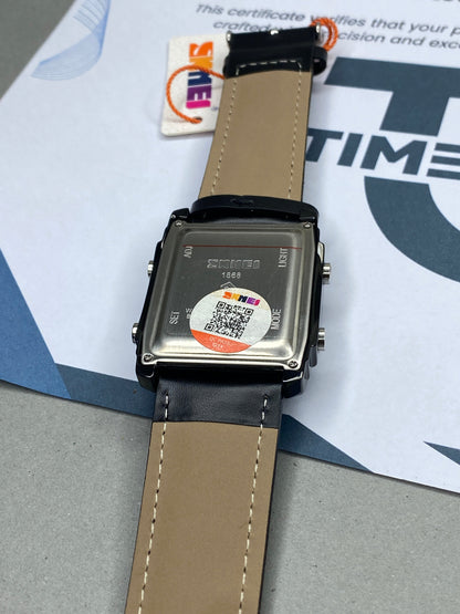 SKMEI 1868 Analog & Digital Leather Straps Watch
