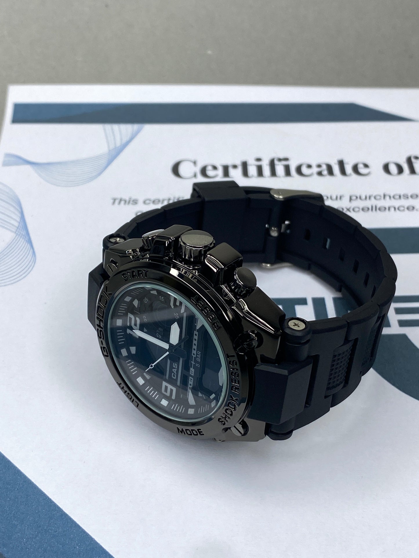 Dual Time Metallic Dial Analog & Digital Sports Watch