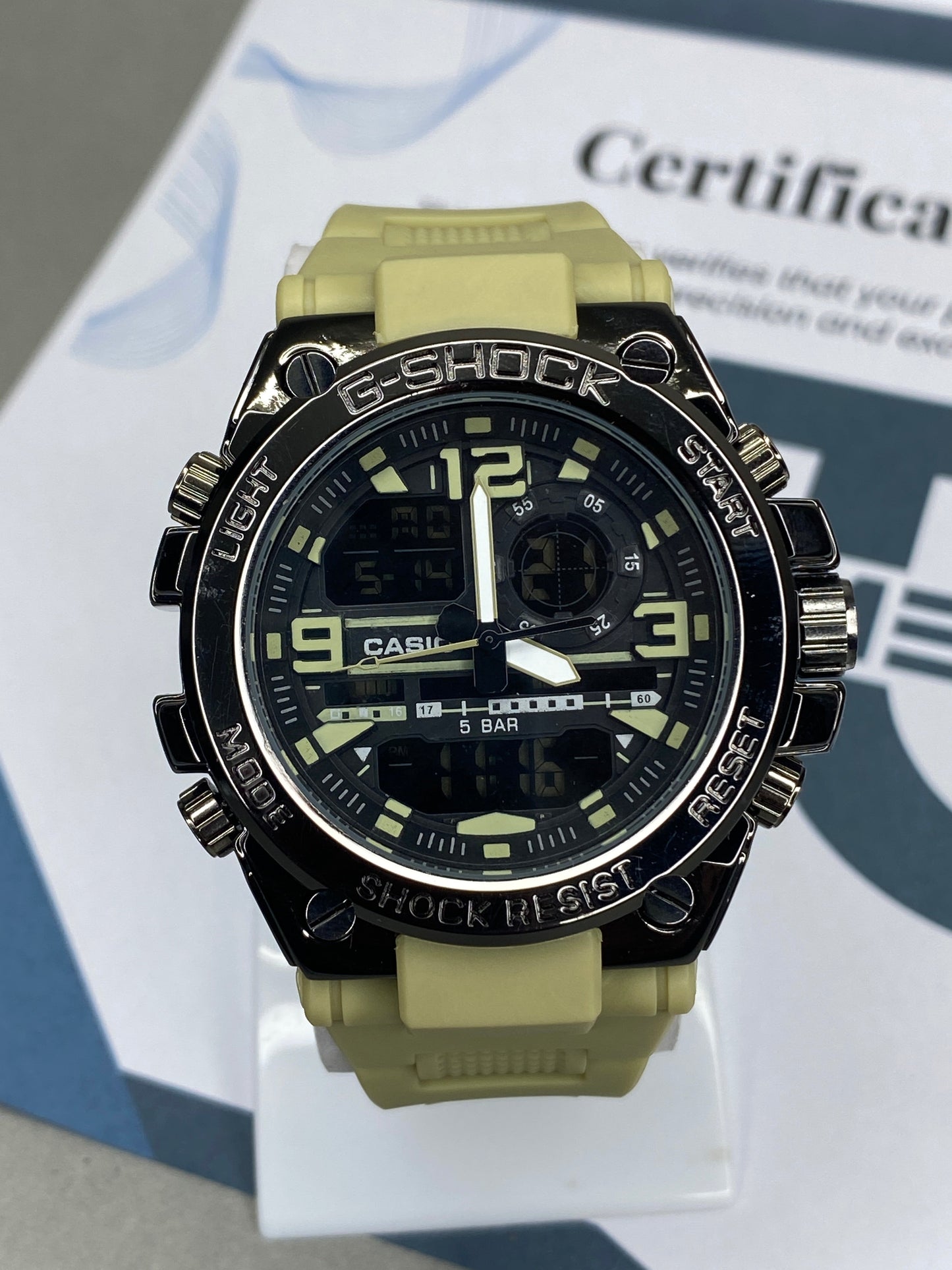 Dual Time Metallic Dial Analog & Digital Sports Watch