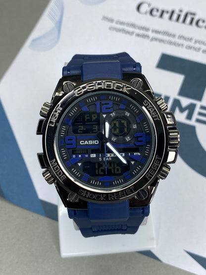 Dual Time Metallic Dial Analog & Digital Sports Watch